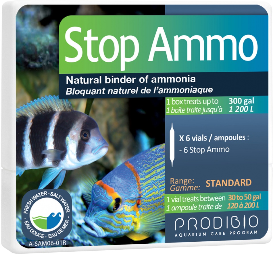 Solutie tratare apa acvariu Prodibio Stop Ammo x 6 