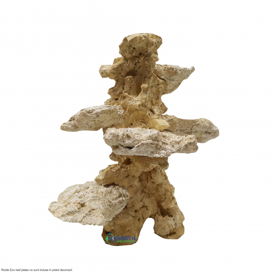 Decor ceramic acvariu Aquaroche Reef Base-stalp drept H 45/48 cm