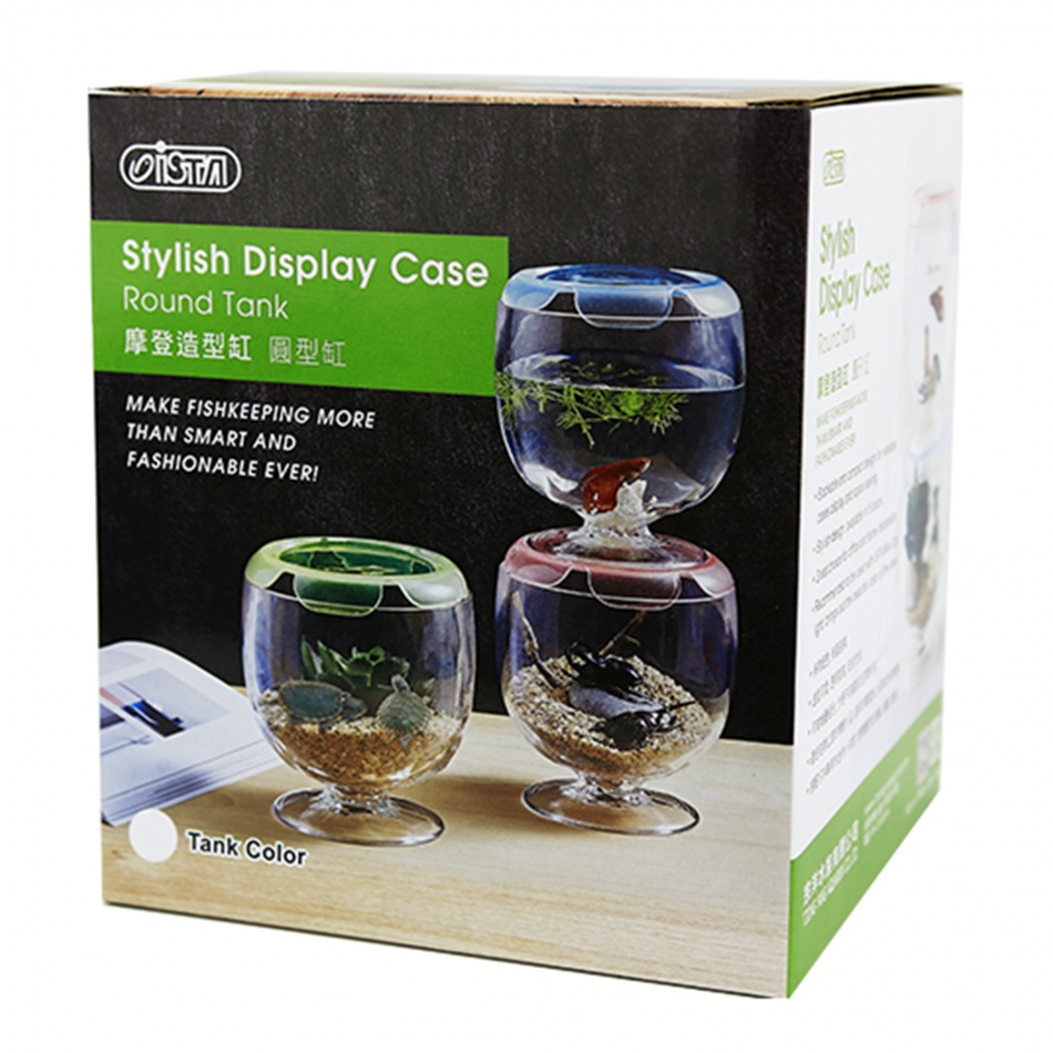 Acvariu ISTA Stylish Display Case Round Tank Albastru 2.3 l