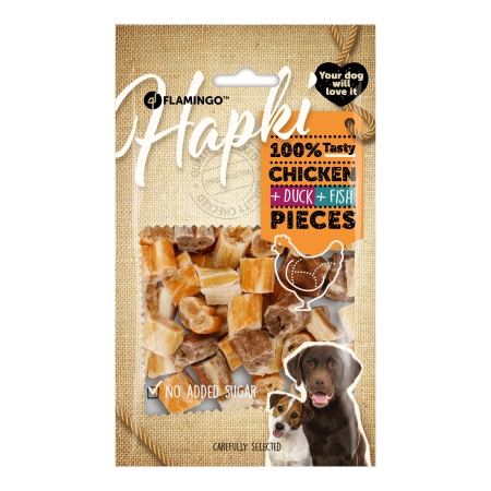 SNACK HAPKI bucati Pui/Rata/Somon 85g
