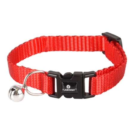 Zgarda pisici KITTEN ZIGGI Rosu 15-22cm/10mm