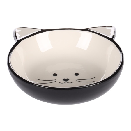 Bol pisici KAJO Negru/Alb 280ml/13x4cm