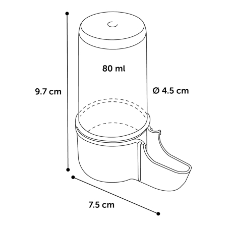 Hranitor pasari NERI S Albastru/Alb 80ml