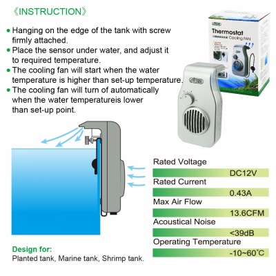 Ventilator acvariu ISTA Thermostat Cooling Fan I-100