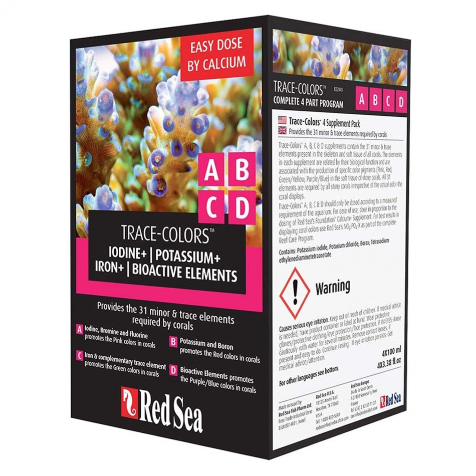 Red Sea Trace Colors  A|B|C|D  4 x 100 ml