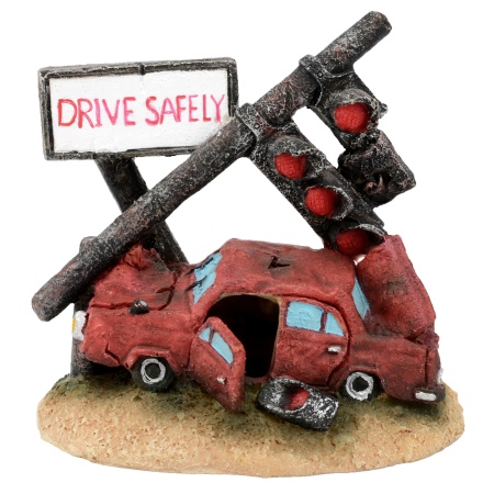 Decor acvariu Masina avariata