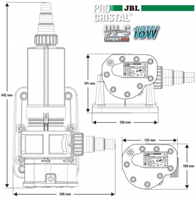  Filtru UV-C acvariu JBL PRO CRISTAL UV-C Compact Plus 18 W